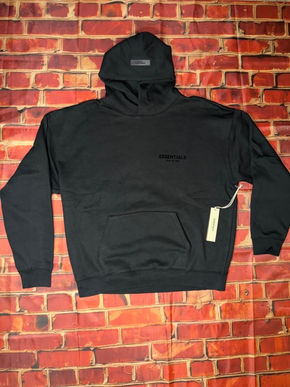 ESSENTIALS Black Pullover Hoodie Mens Large “Stretch lim” 100% Authentic - Picture 2 of 6